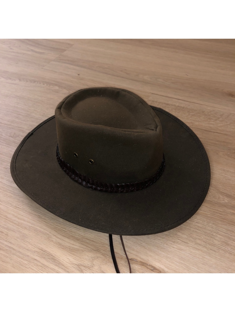 KAKADU TRADERS AUSTRALIA BROWN BLACK COWBOY WESTERN HAT LEATHER SUEDE SZ MEDIUM